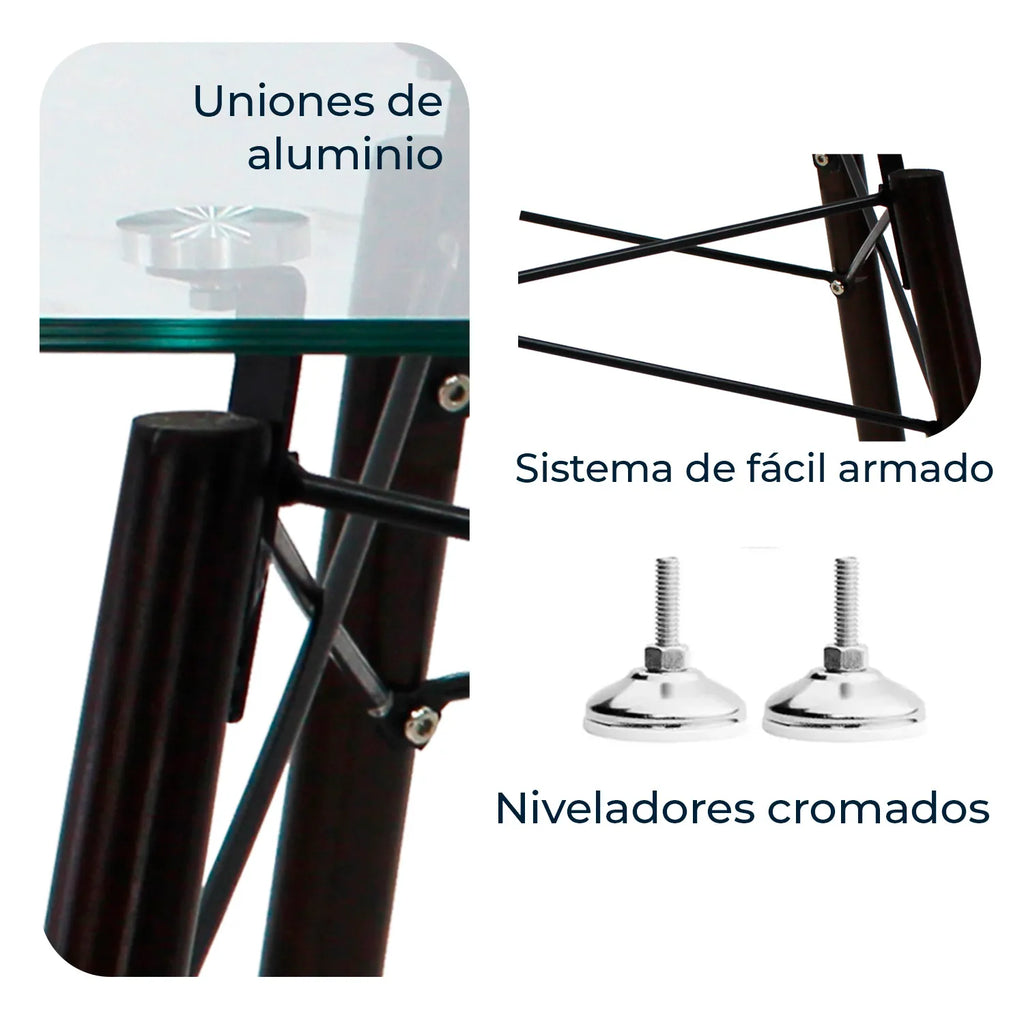 Comedor Mesa T5 Nogal + 4 Sillas Moura