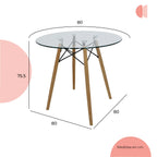 Comedor Mesa oslo Cristal T8 + 4 Sillas Frankfurt