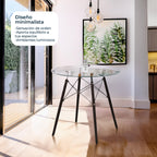 Mesa de Comedor Circular Oslo T8 Nogal