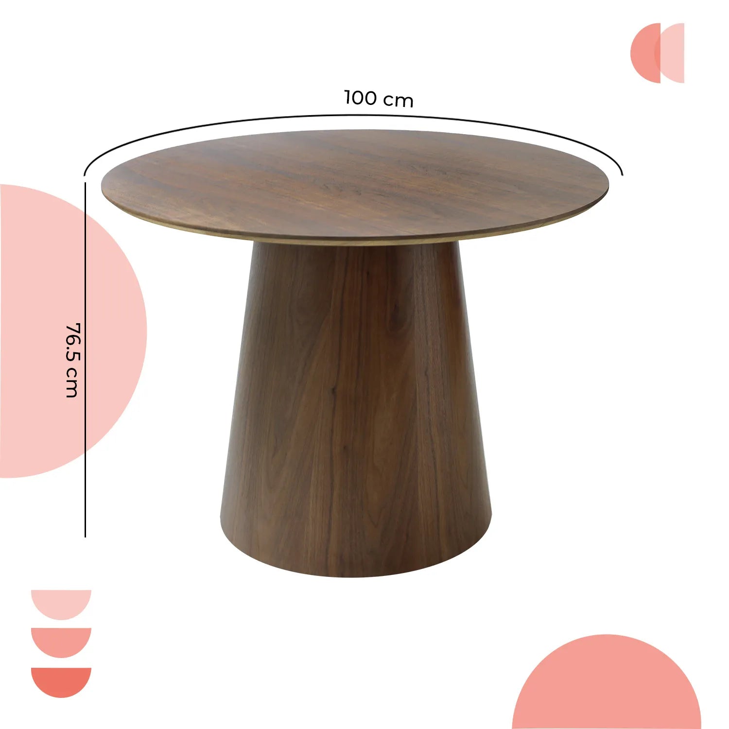 Mesa comedor 100cm Padar Chapa 1371