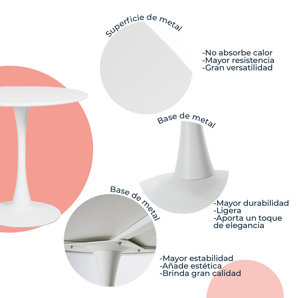 Mesa Circular Metal Vittoria 80cm