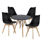 Comedor Mesa Oslo 80 Negro + 4 sillas Frankfurt