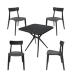 Comedor Mesa Cuadrada Lodi + 4 Sillas Brianza para exterior o comercio