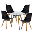 Comedor Mesa oslo Cristal T8 + 4 Sillas Frankfurt