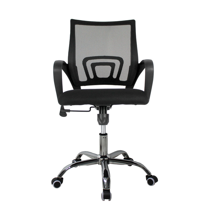 Silla Ejecutiva 107 Mesh con brazos y base cromada de cinco ruedas