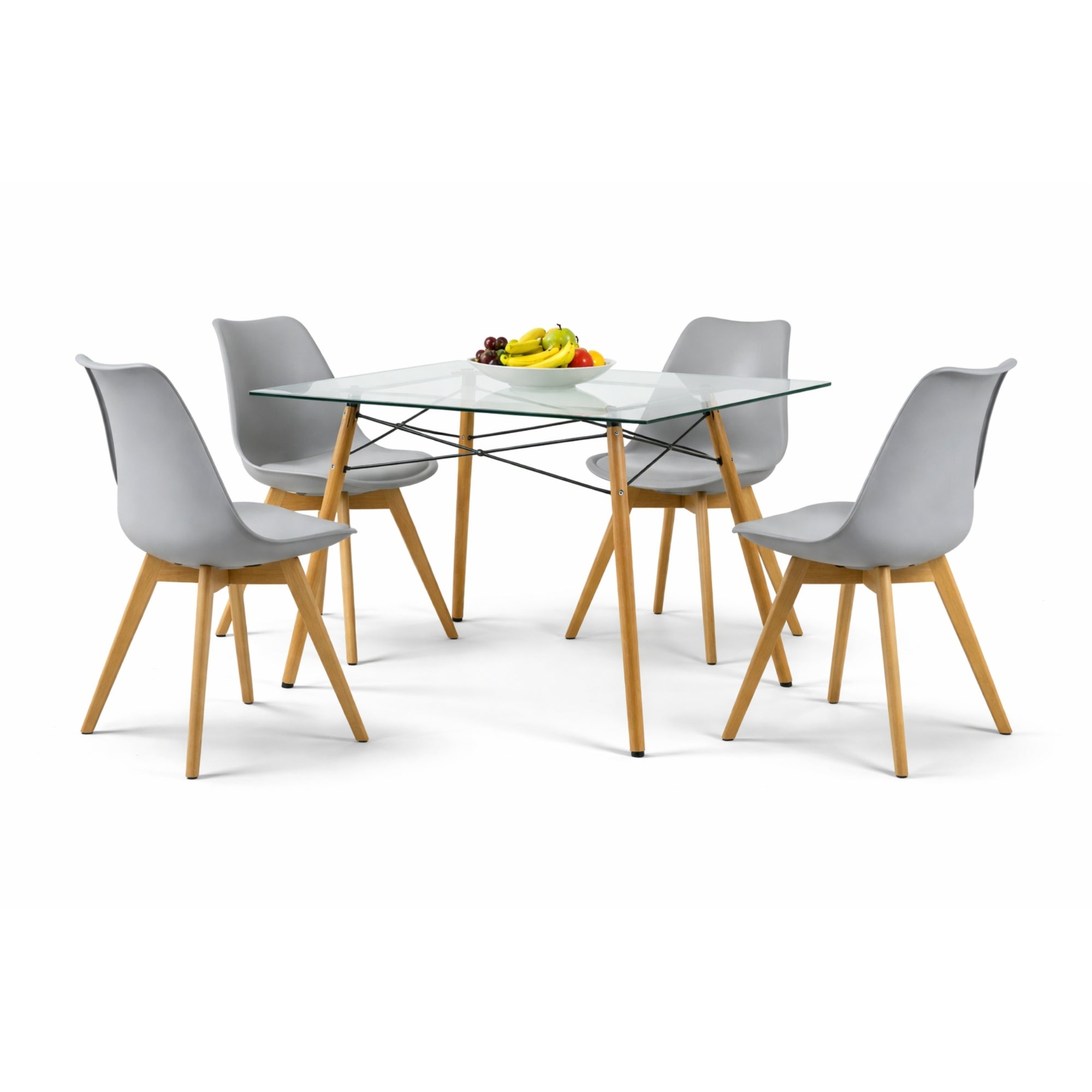 Comedor Mesa Oslo Cristal T5  + 4 Sillas Frankfurt
