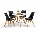 Comedor Mesa Oslo 80 Blanca + 4 sillas Frankfurt