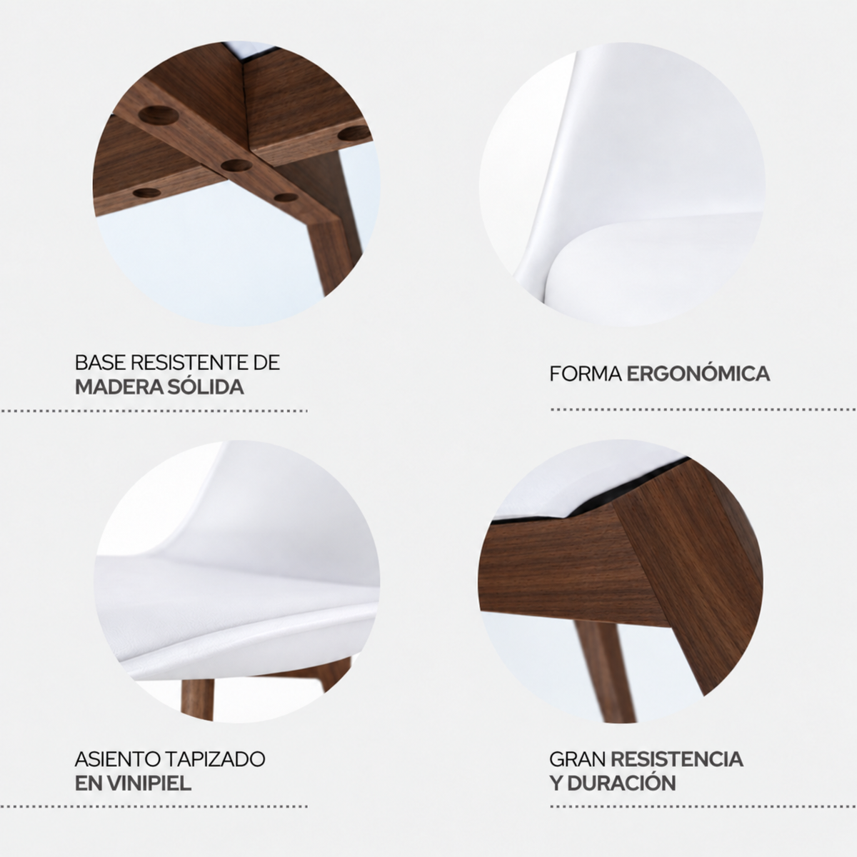 Silla Frankfurt acojinada  para comedor Nogal