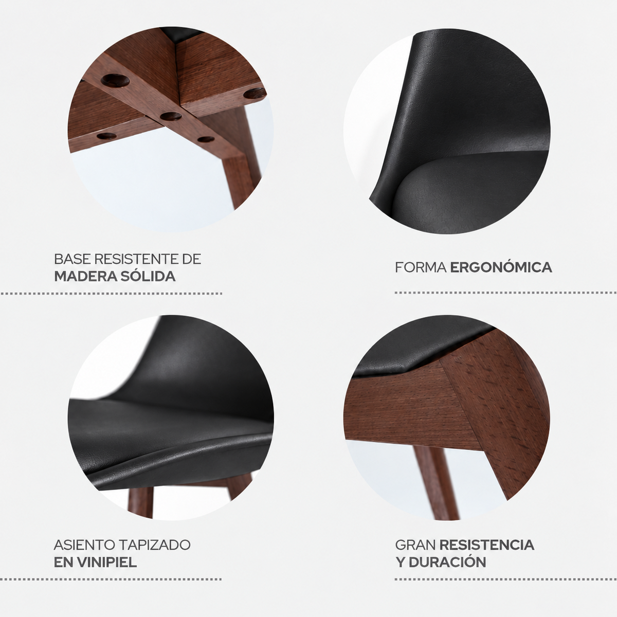 Silla Frankfurt acojinada  para comedor Nogal