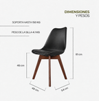 Silla Frankfurt acojinada  para comedor Nogal