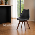 Silla Frankfurt acojinada  para comedor Nogal