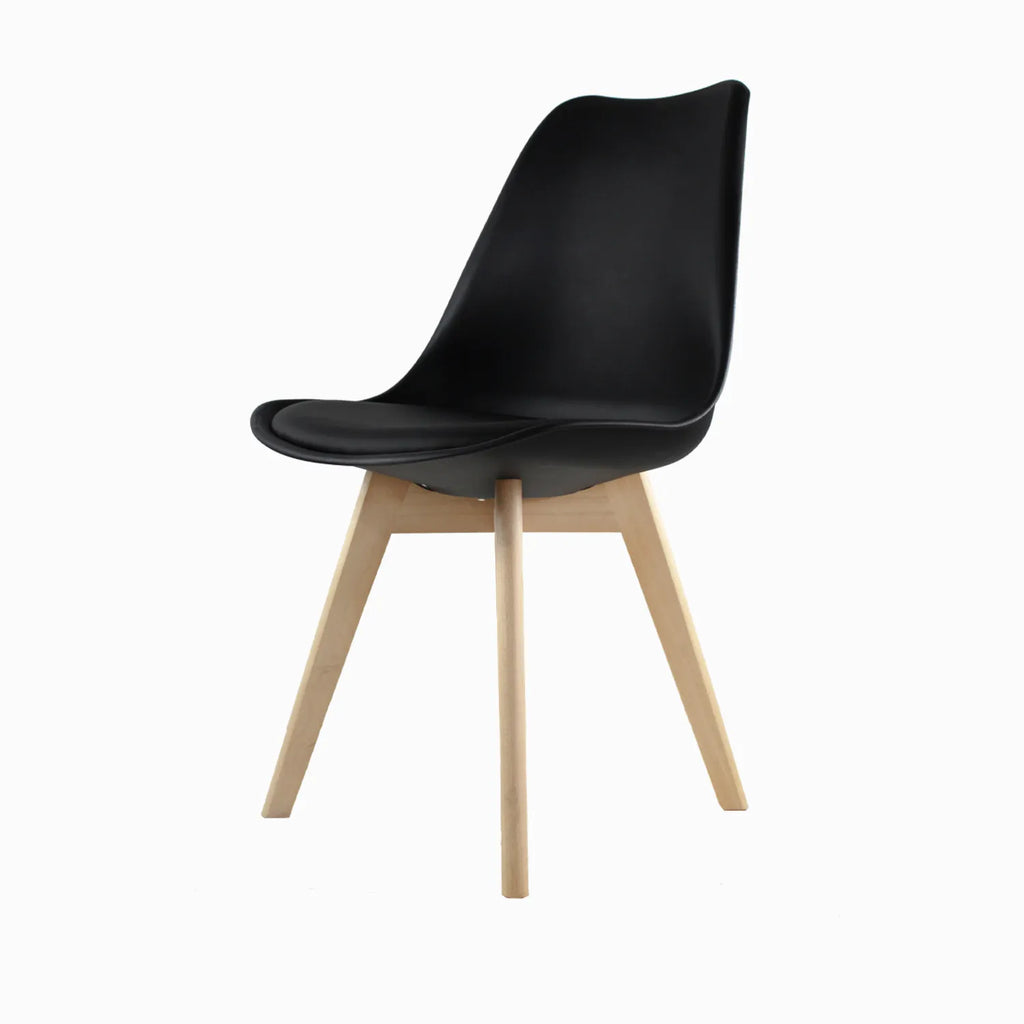 Comedor Mesa Oslo 80 Negro + 4 sillas Frankfurt