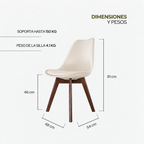 Silla Frankfurt acojinada  para comedor Nogal