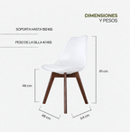 Silla Frankfurt acojinada  para comedor Nogal