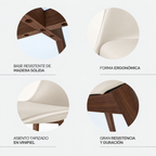 Silla Frankfurt acojinada  para comedor Nogal