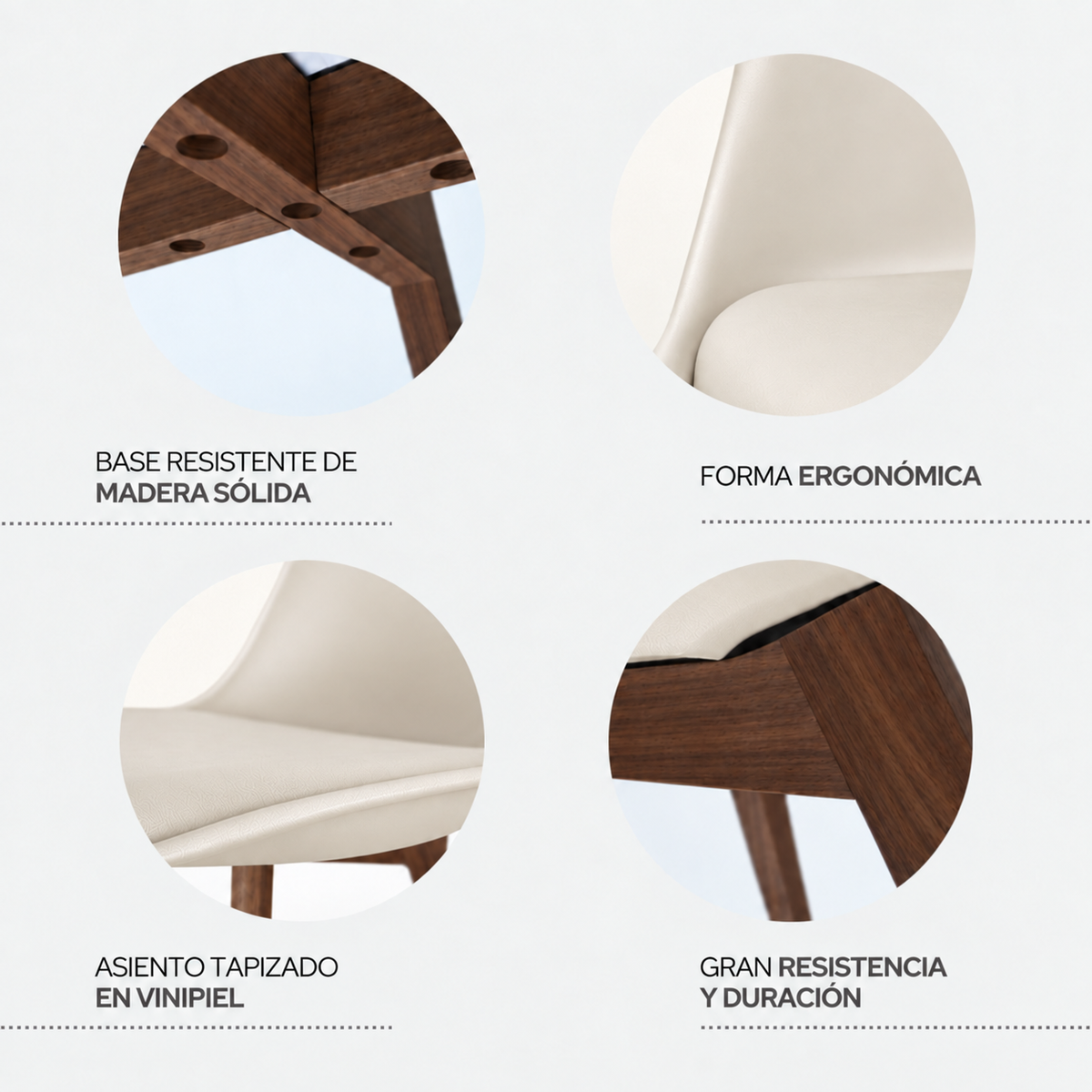 Silla Frankfurt acojinada  para comedor Nogal