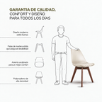 Silla Frankfurt acojinada  para comedor Nogal