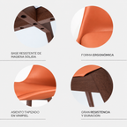 Silla Frankfurt acojinada  para comedor Nogal