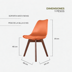 Silla Frankfurt acojinada  para comedor Nogal