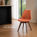 Silla Frankfurt acojinada  para comedor Nogal