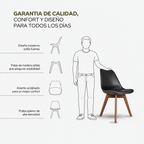 Silla Frankfurt acojinada  para comedor Nogal