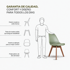Silla Frankfurt acojinada  para comedor Nogal