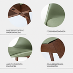 Silla Frankfurt acojinada  para comedor Nogal