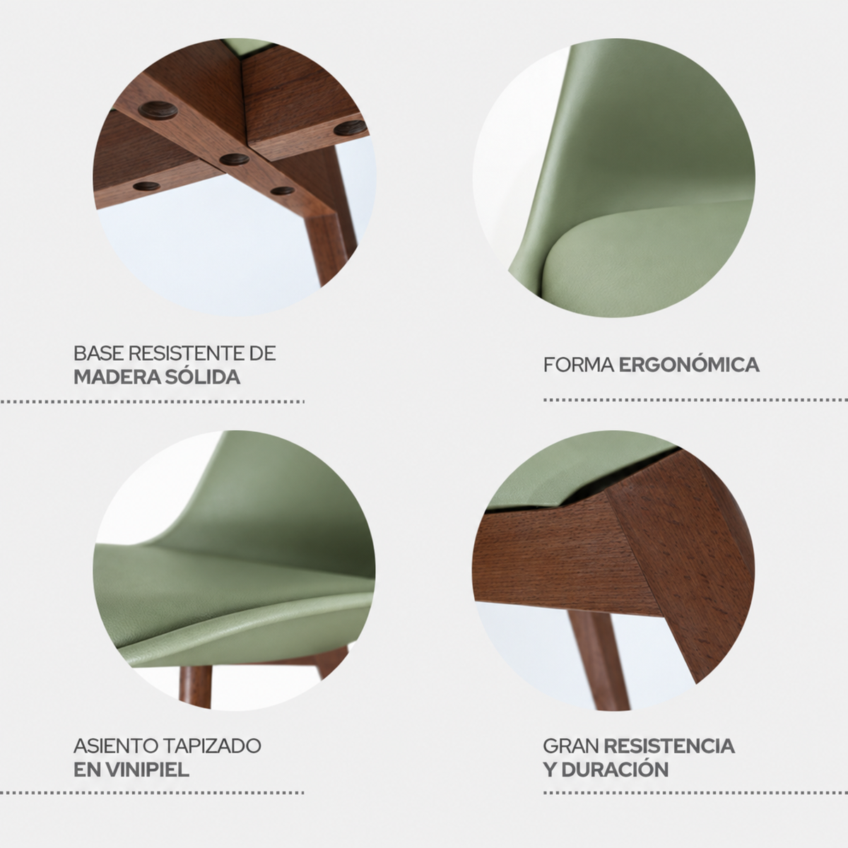 Silla Frankfurt acojinada  para comedor Nogal