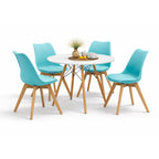 Comedor Mesa Oslo 80 Blanca + 4 sillas Frankfurt