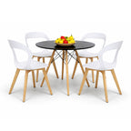 Comedor Mesa Oslo 80 Negro + 4 Sillas Moura