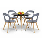 Comedor Mesa Oslo 80 Negro + 4 Sillas Moura