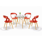 Comedor Mesa Cristal T8 + 4 Sillas Moura