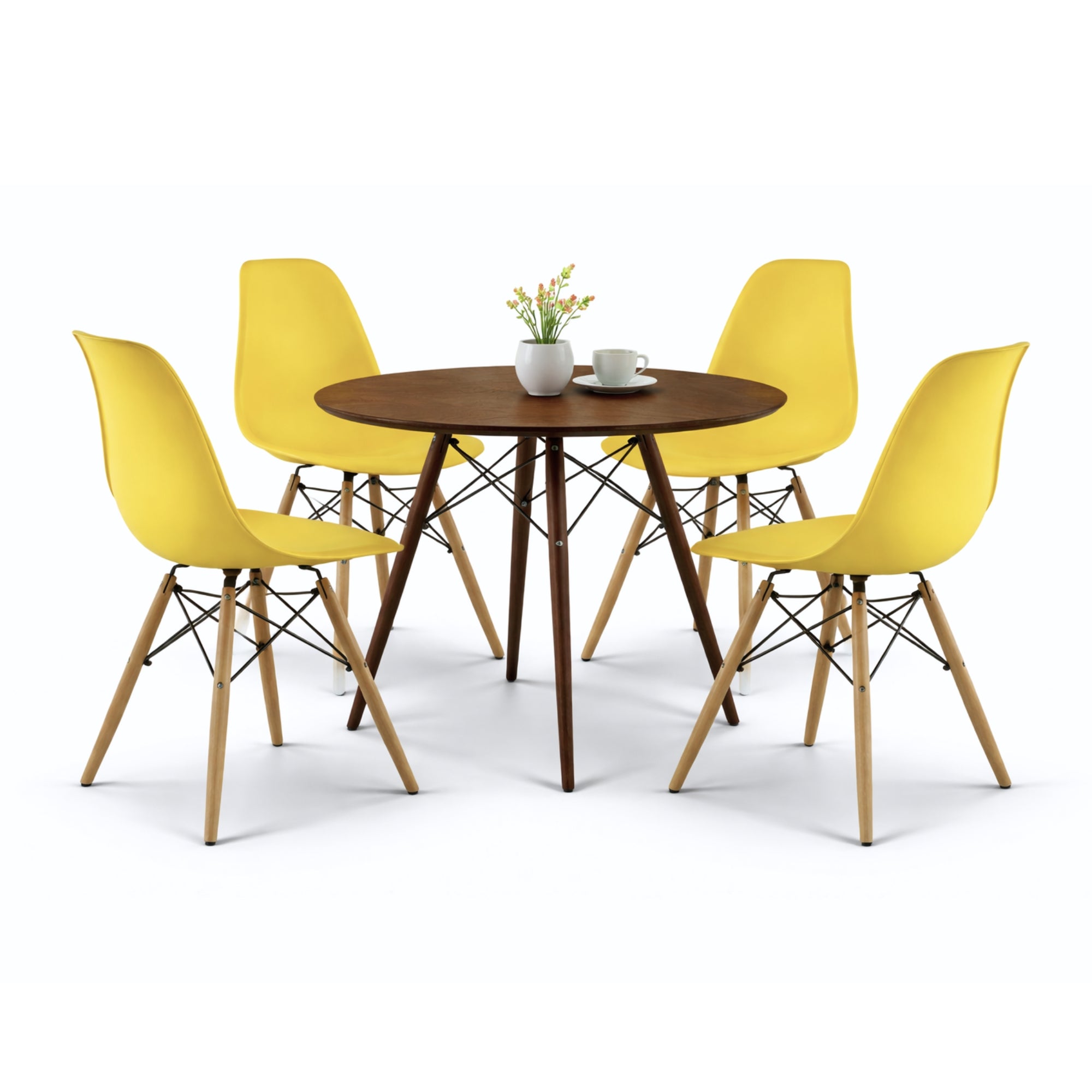 Comedor Mesa oslo 80 Nogal + 4 Sillas Oslo