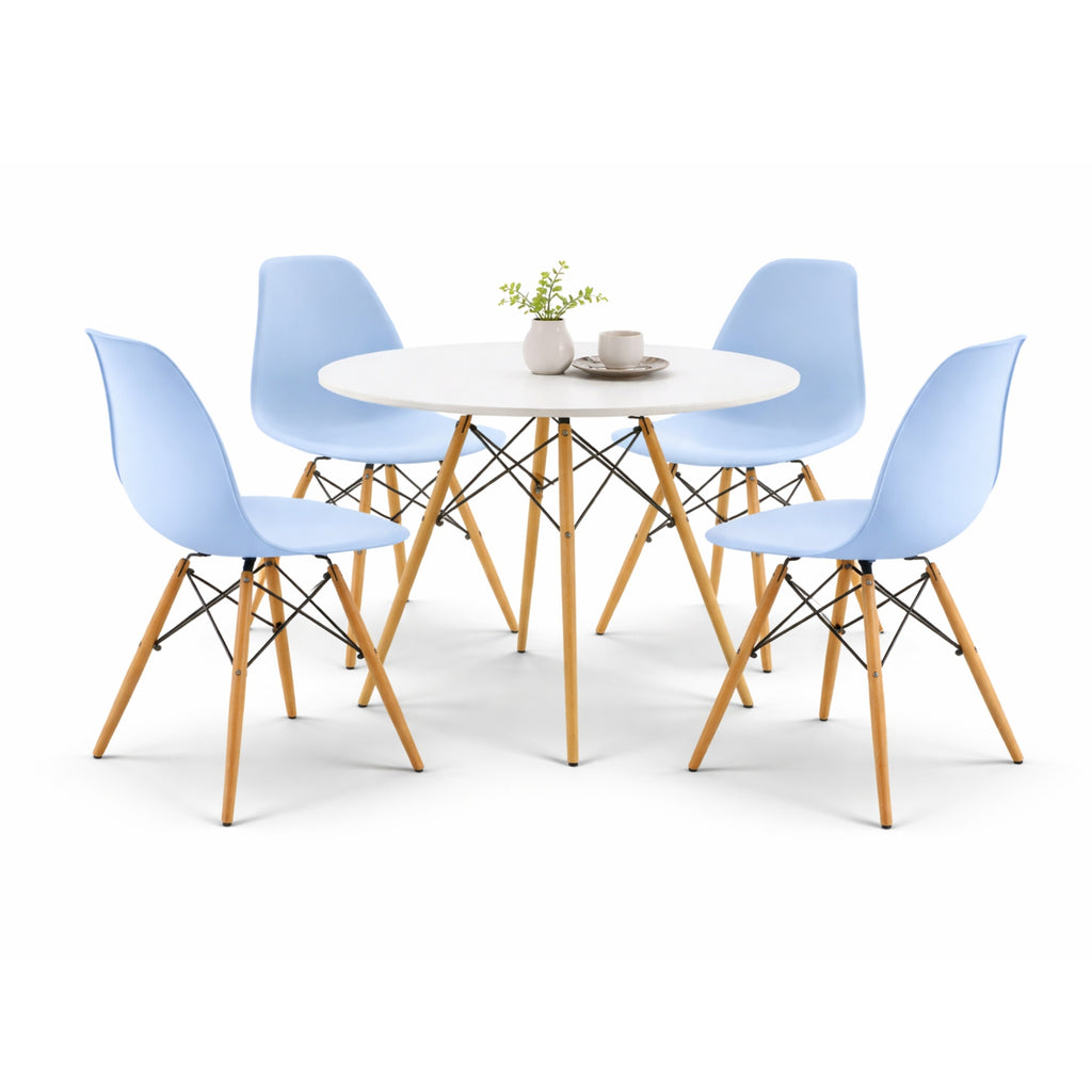 Comedor Mesa oslo 80 Blanco + 4 Sillas Oslo