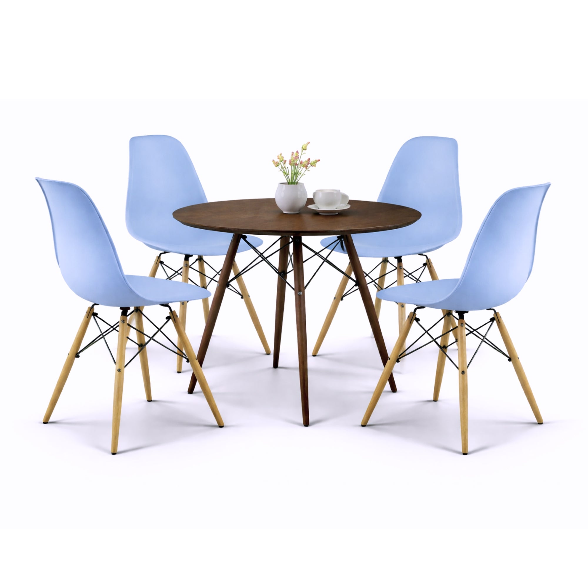 Comedor Mesa oslo 80 Nogal + 4 Sillas Oslo