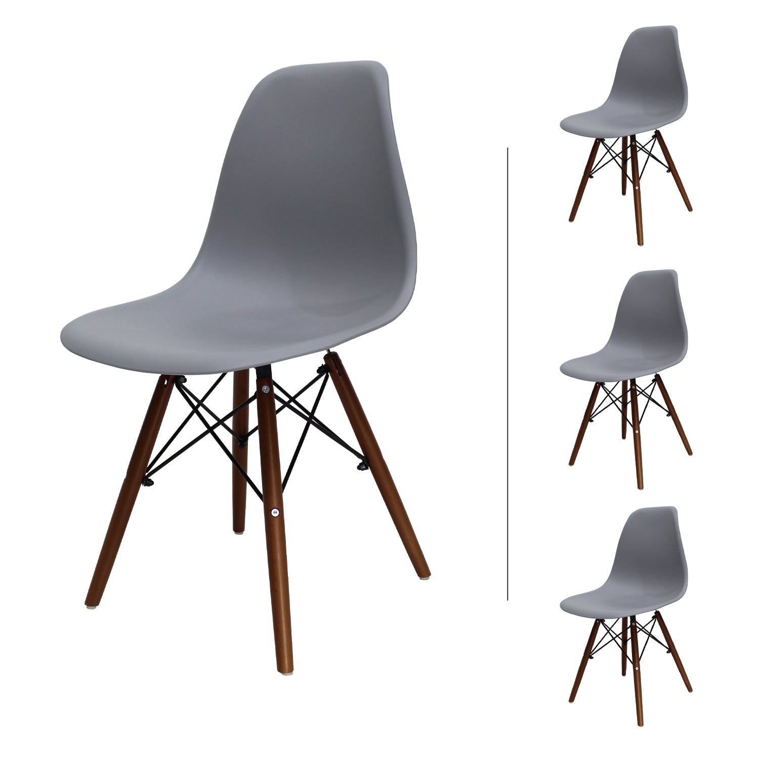 Set de 4 Sillas Oslo Nogal