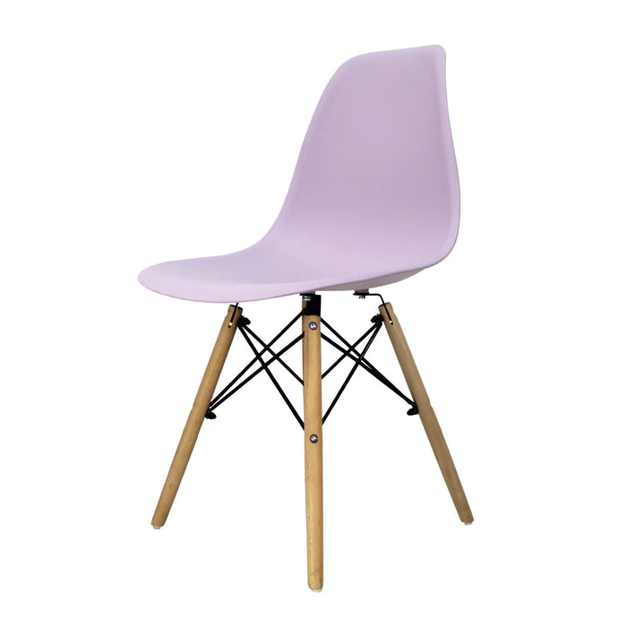Silla Eames Oslo con asiento moldeado y patas de madera