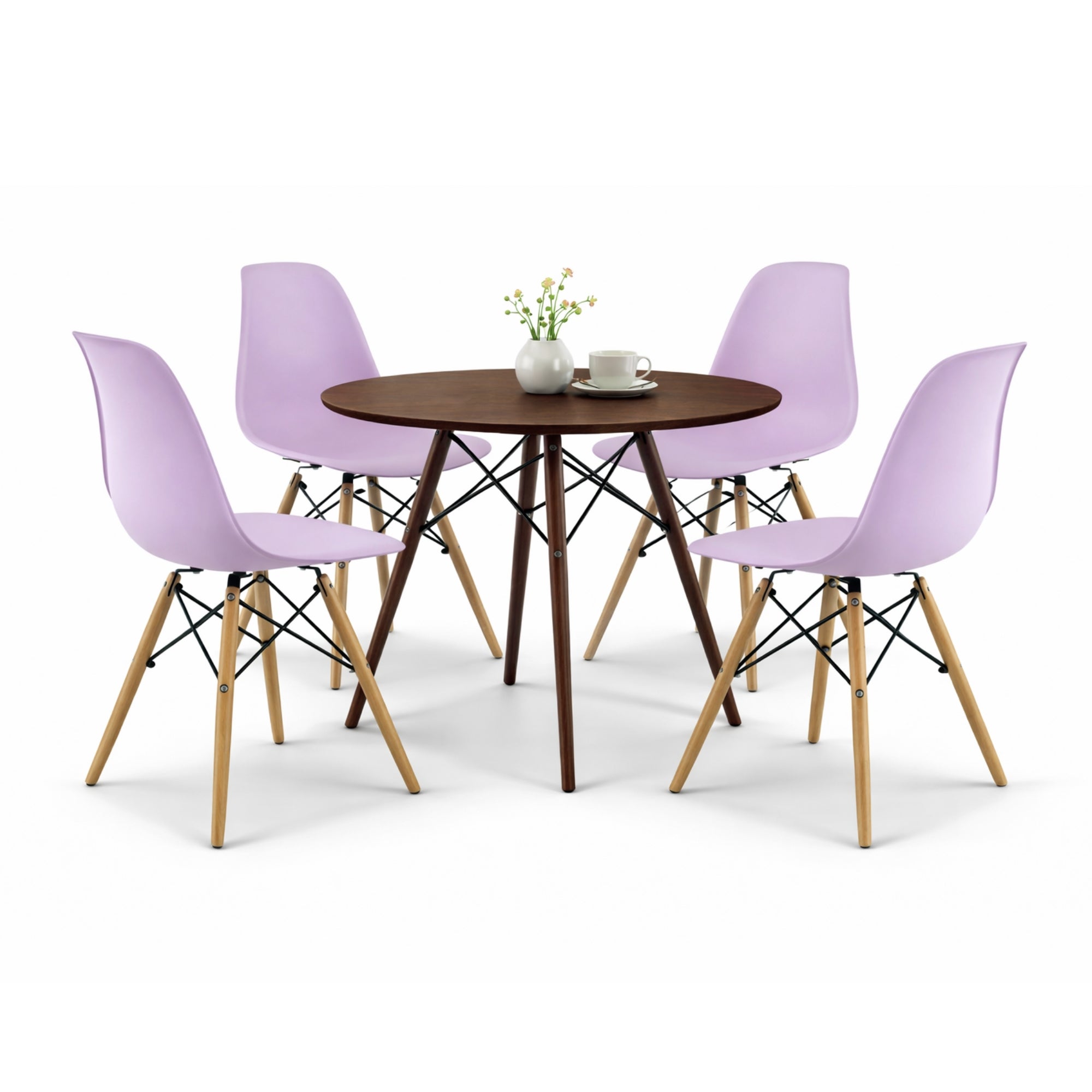 Comedor Mesa oslo 80 Nogal + 4 Sillas Oslo