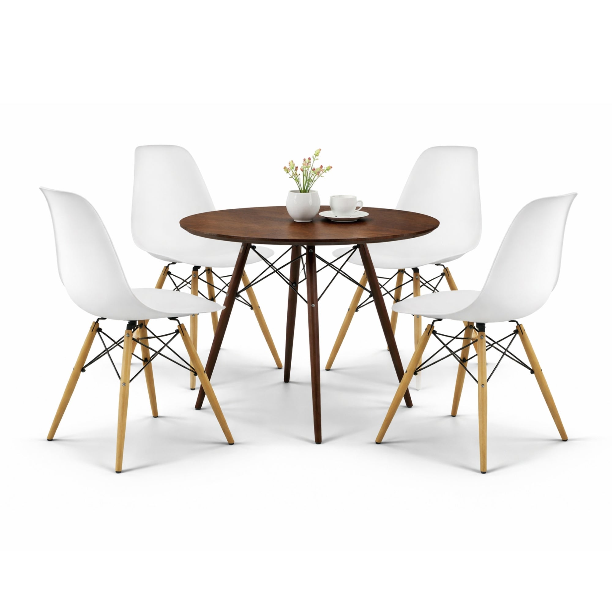 Comedor Mesa oslo 80 Nogal + 4 Sillas Oslo