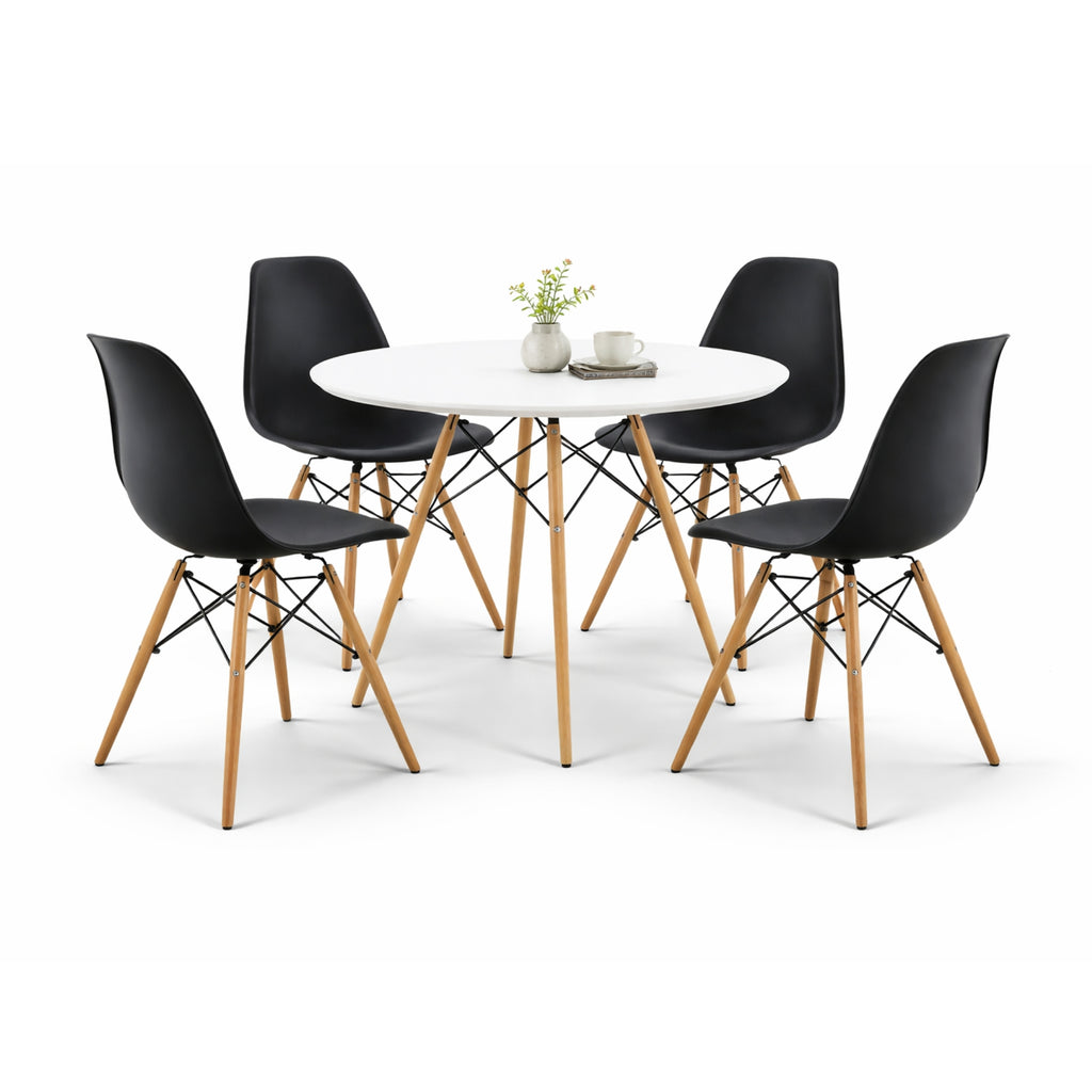 Comedor Mesa oslo 80 Blanco + 4 Sillas Oslo