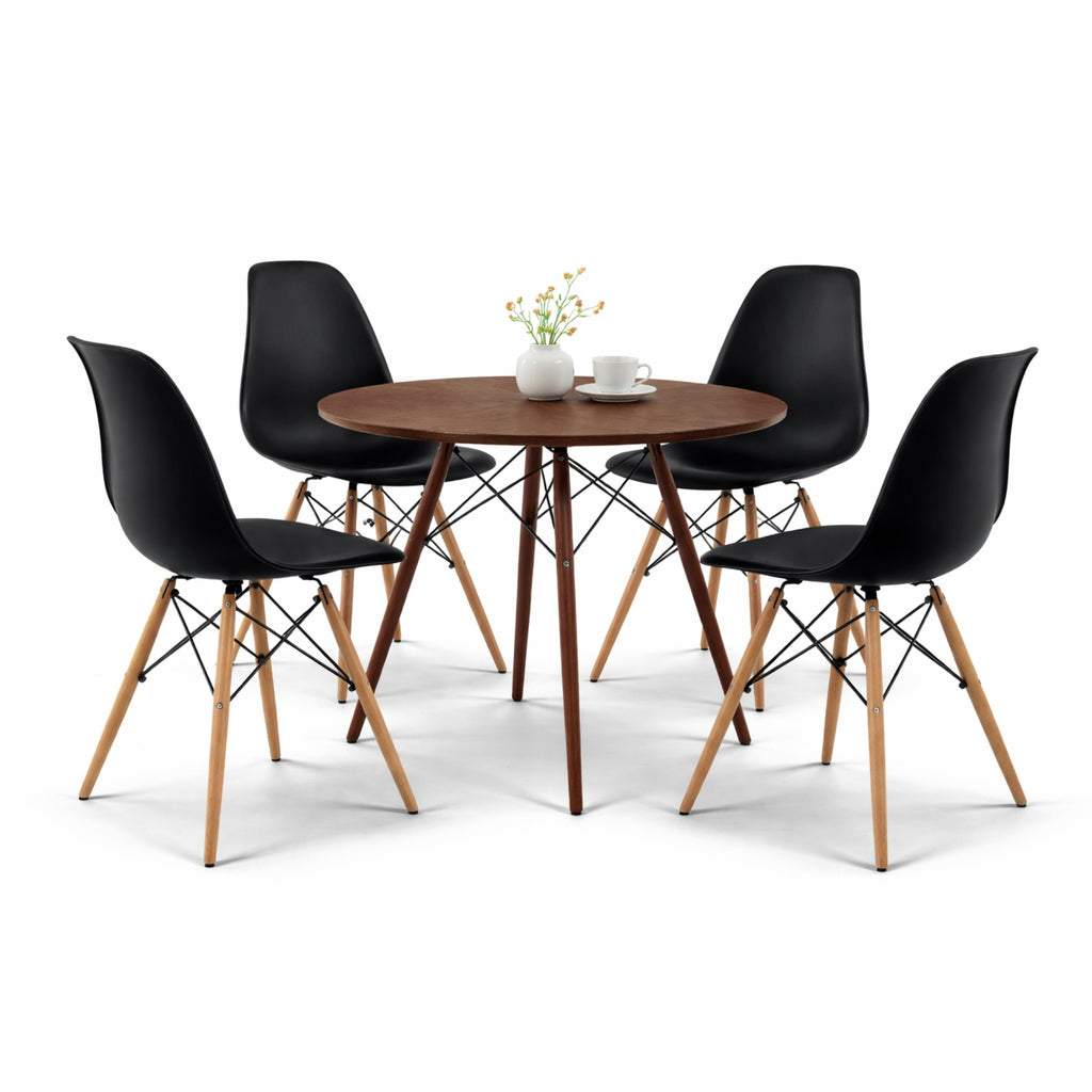Comedor Mesa oslo 80 Nogal + 4 Sillas Oslo