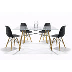 Comedor 4 sillas Oslo | Mesa rectangular T5 de cristal templado