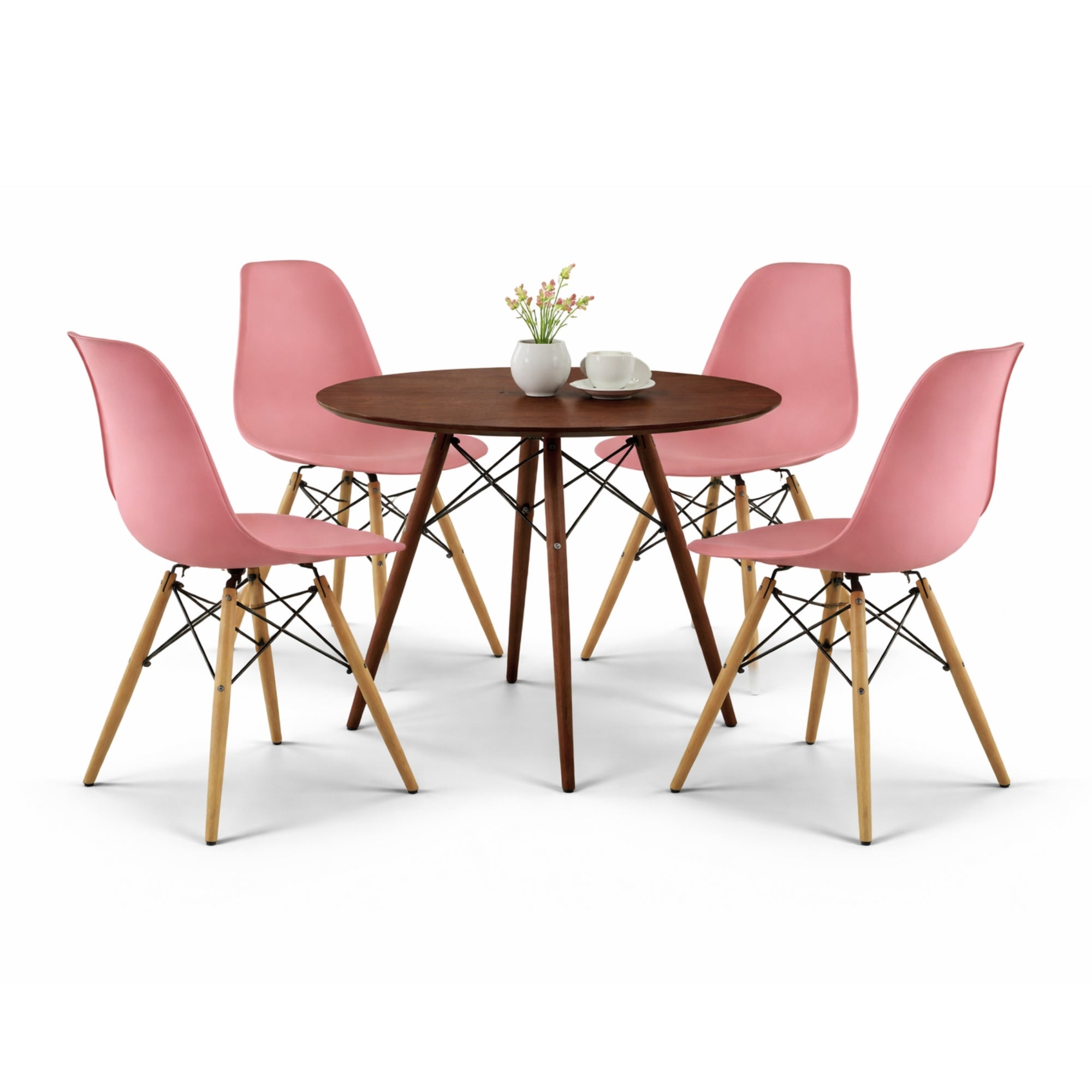 Comedor Mesa oslo 80 Nogal + 4 Sillas Oslo