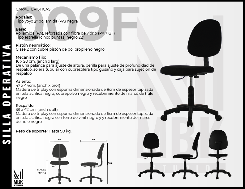 Silla Secretarial 009F