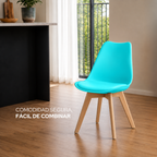 Set de 2 Sillas Frankfurt | Sillas Eames acojinadas para comedor