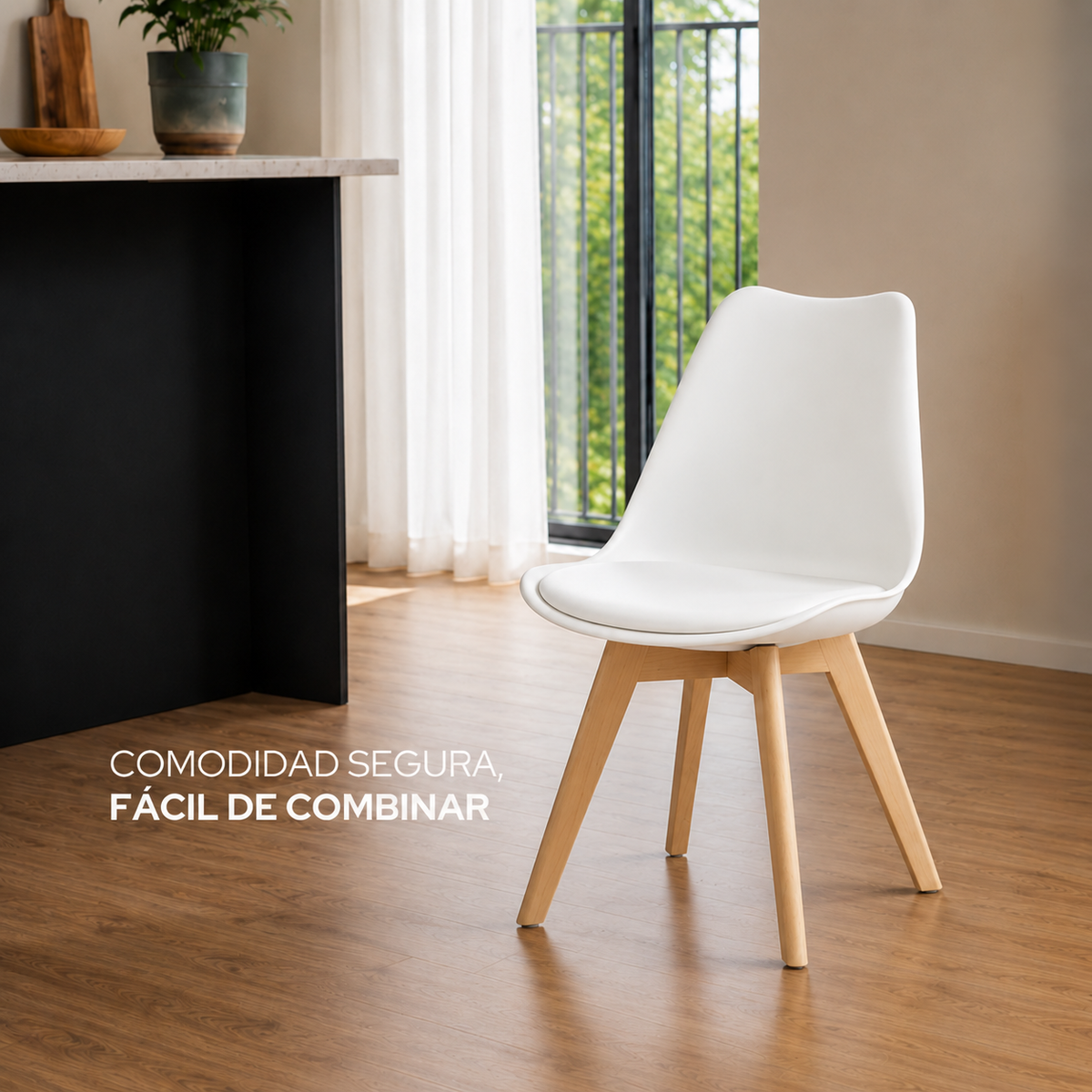 Set de 2 Sillas Frankfurt | Sillas Eames acojinadas para comedor