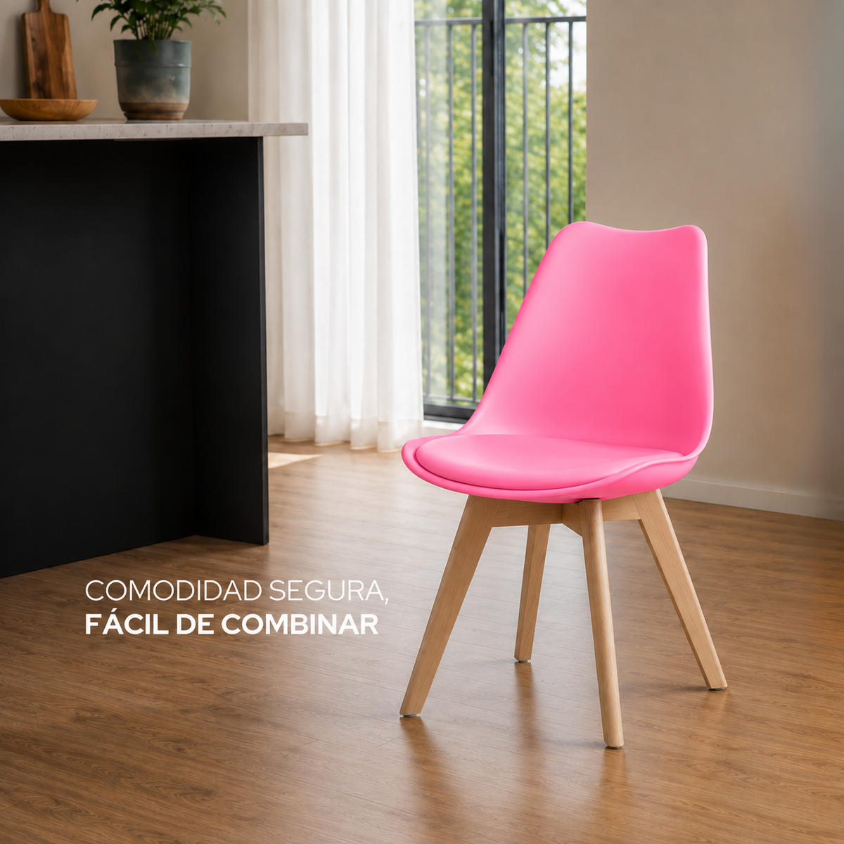 Set de 2 Sillas Frankfurt | Sillas Eames acojinadas para comedor