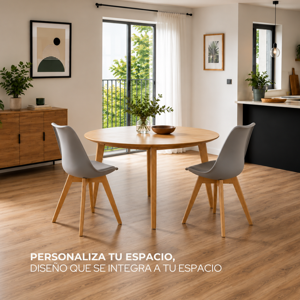 Set de 2 Sillas Frankfurt | Sillas Eames acojinadas para comedor
