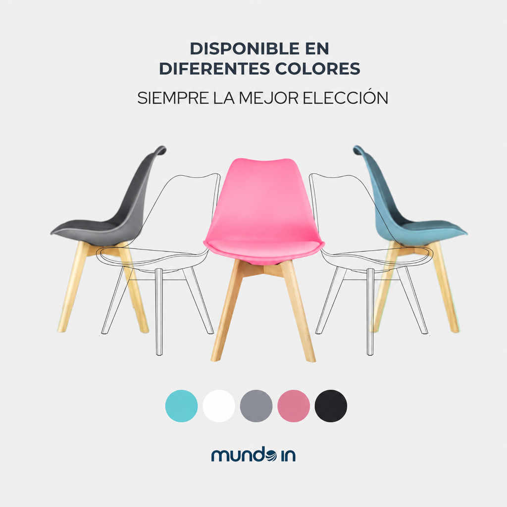 Set de 2 Sillas Frankfurt | Sillas Eames acojinadas para comedor