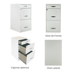 Archivero Metálico 2+1 gavetas Carta 18871  Blanco